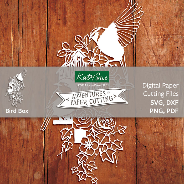 Vogel-Box-Papier schneiden digitale Vorlage