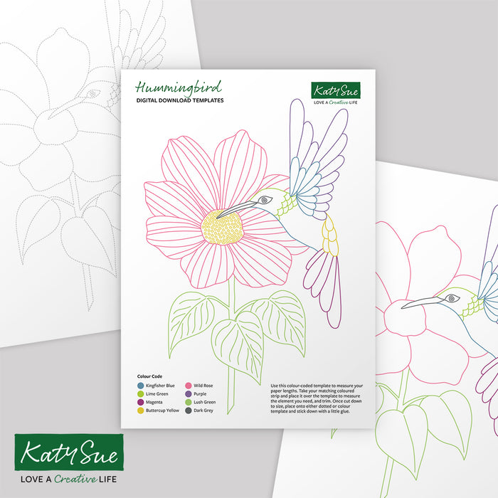 hummingbird-digital-quilling-template-katy-sue-designs for Printable Paper Quilling Patterns Free Hummingbird Digital Quilling Template — Katy Sue Designs for Printable Paper Quilling Patterns Free