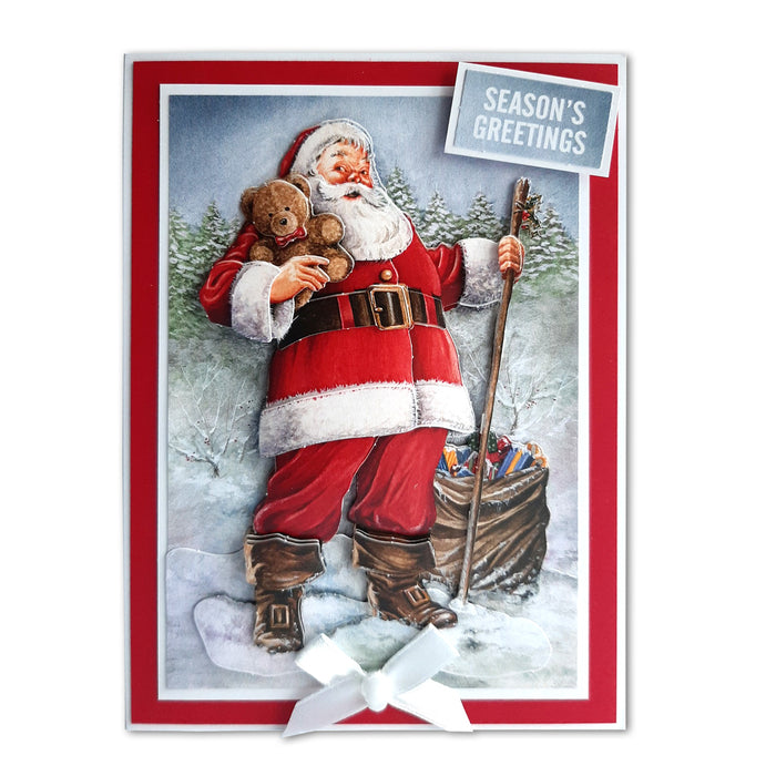 Gestanztes Decoupage – Weihnachtsmann-Auswahl (12er-Pack)