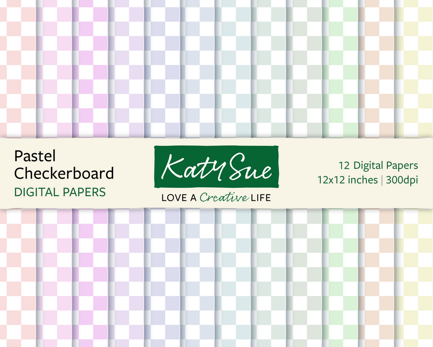 Pastel Checkerboard | 12x12 Digital Papers