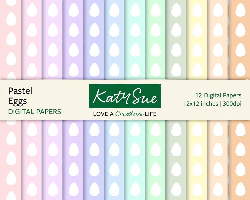 Pastel Eggs | 12x12 Digital Papers