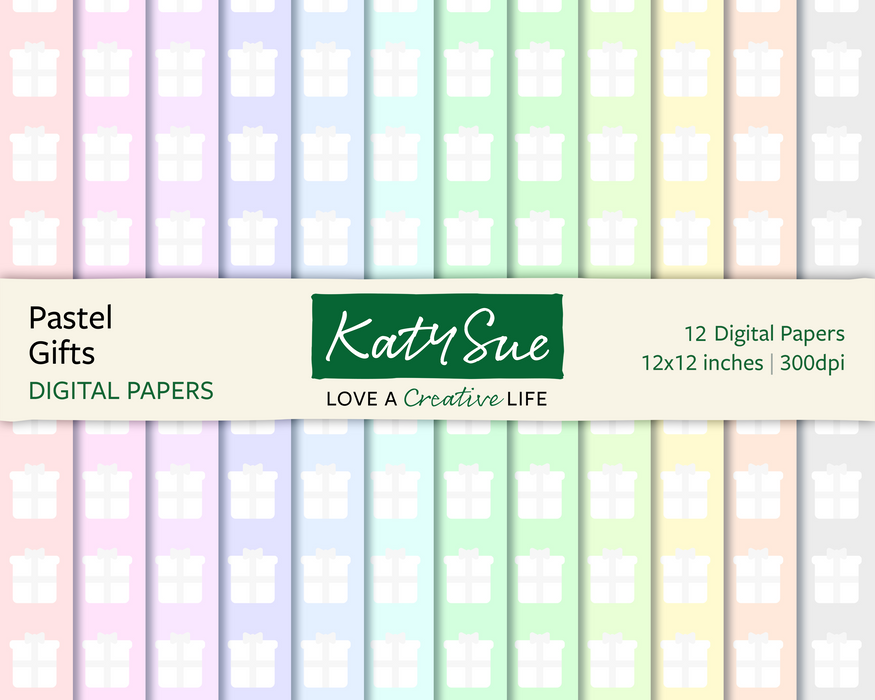 Pastel Gifts | 12x12 Digital Papers