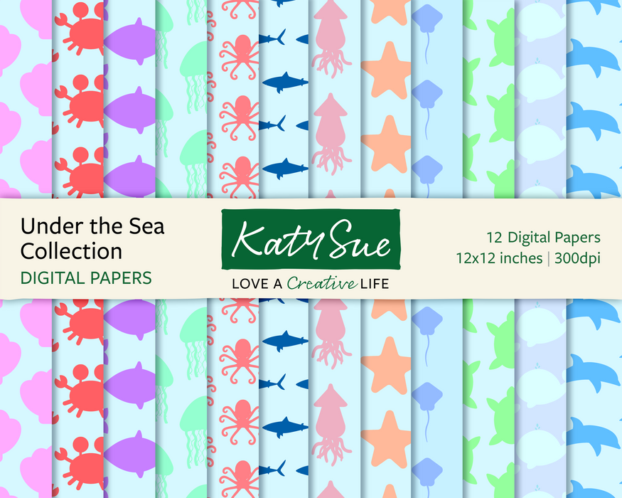 Under the Sea Collection, 12x12 Digital Papers