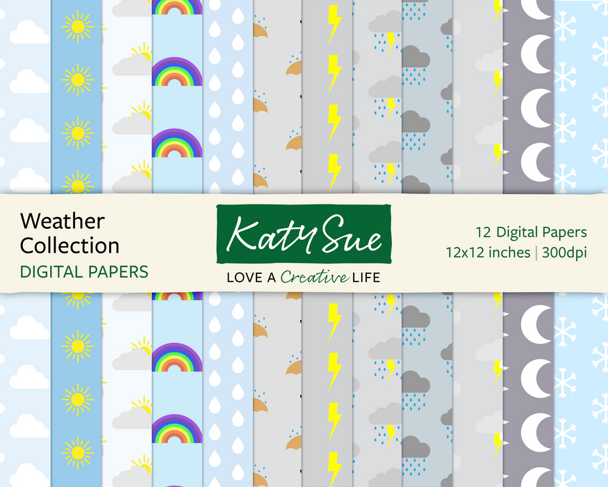 Weather Collection | 12x12 Digital Papers