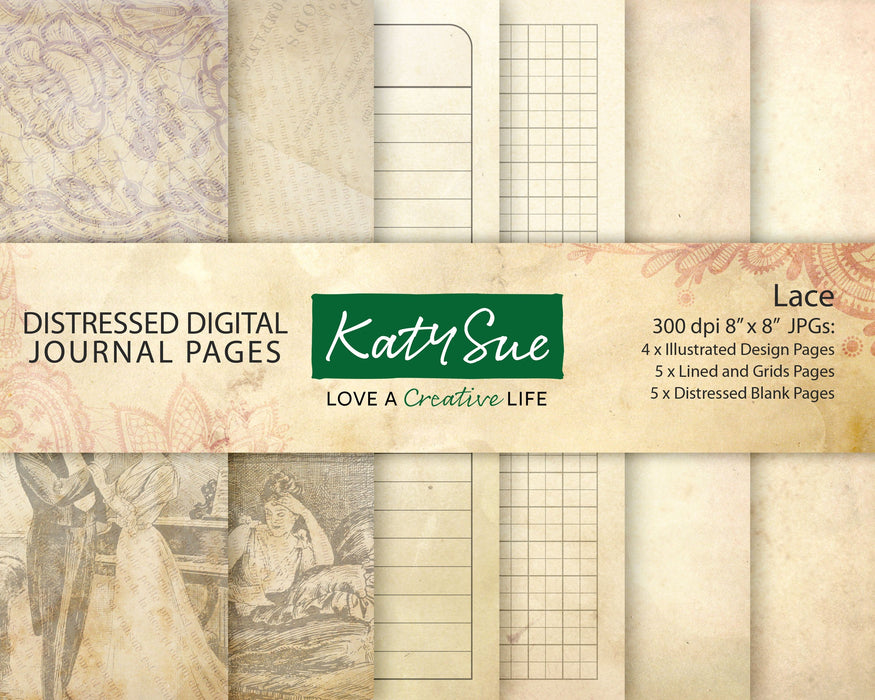 Distressed Lace | Digital Journal Pages