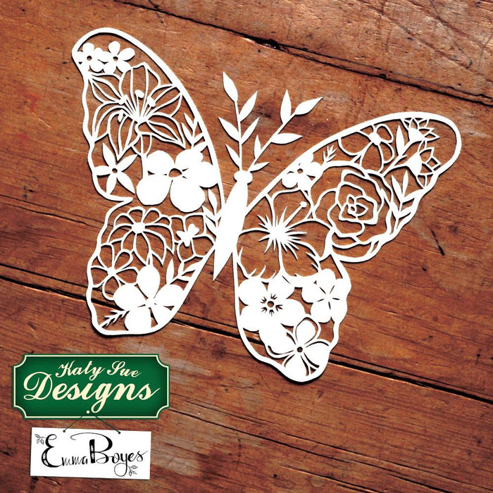 C - Paper Cut Floral Butterfly