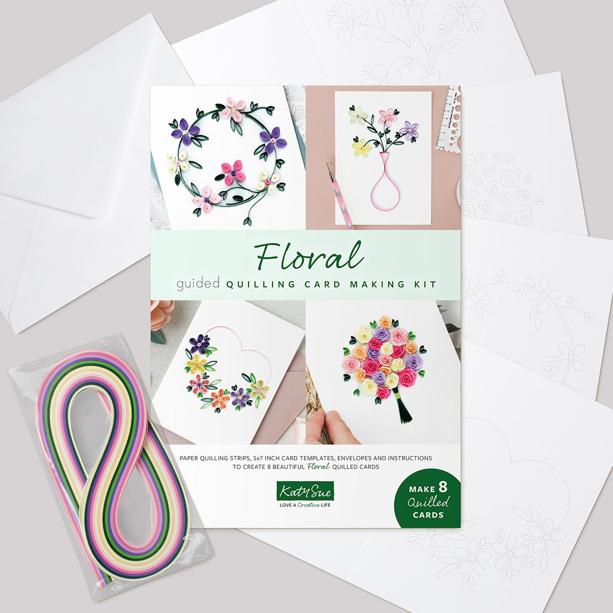 Beginner Quilling Kit, Craft Kit, Floral Card Quilling Kit 