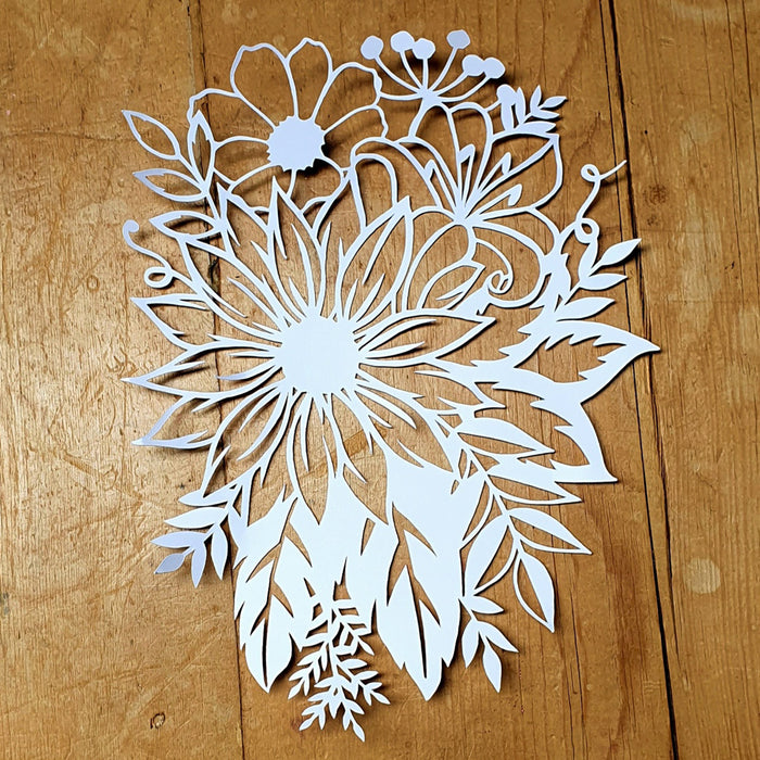 Blumen in voller Blüte Papier schneiden digitale Vorlage