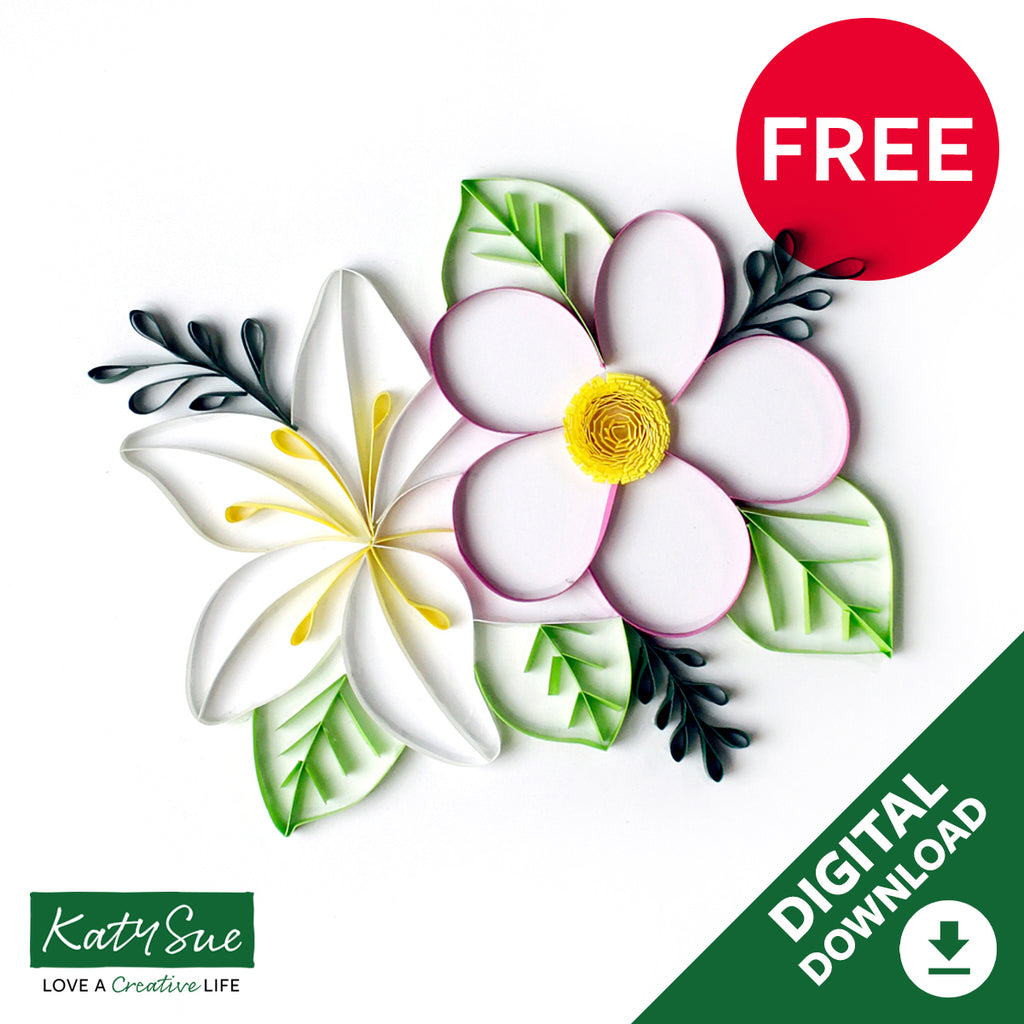 Free Floral Digital Quilling Template — Katy Sue Designs