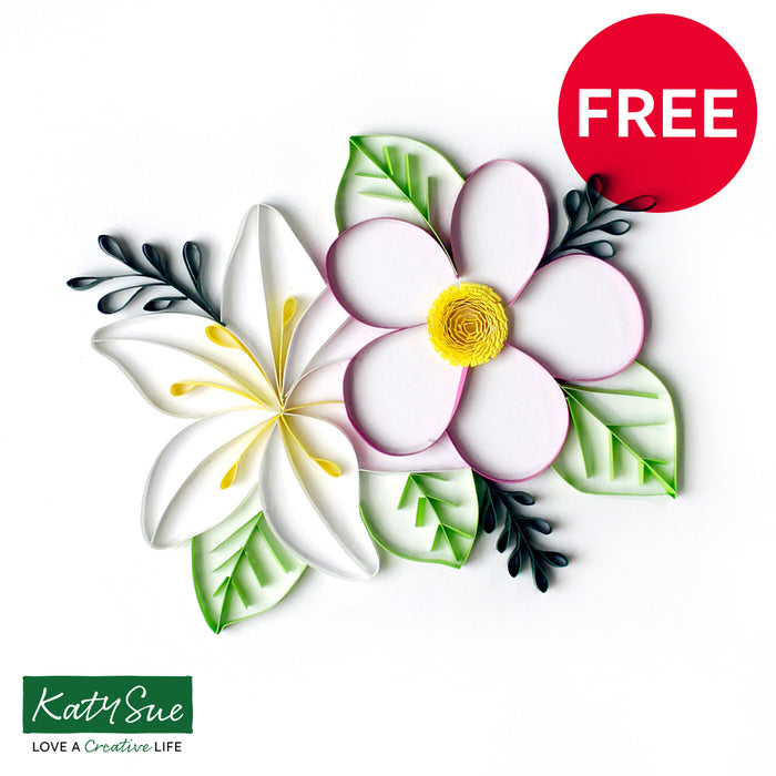 Free Floral Digital Quilling Template
