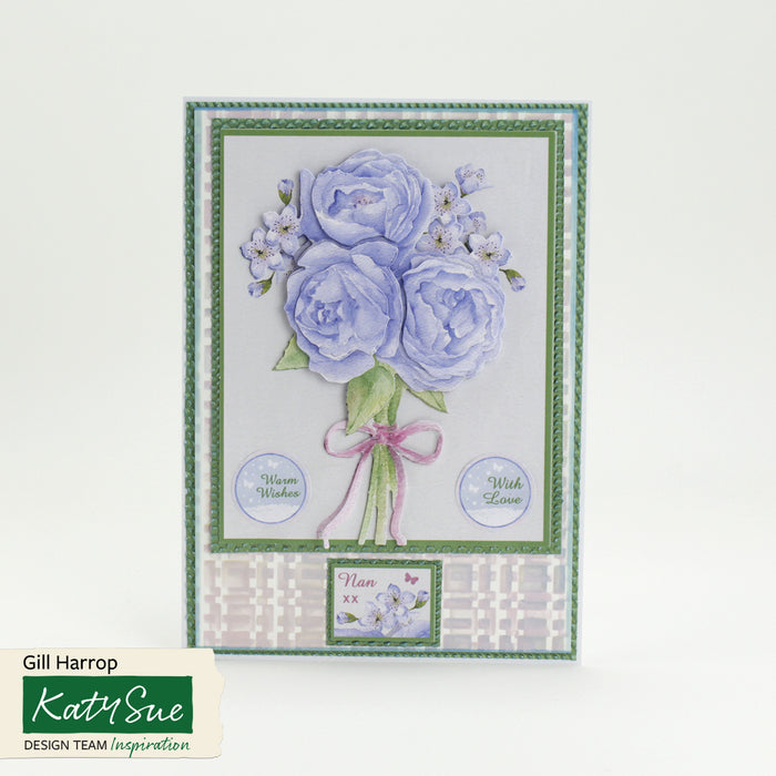 Die Cut Decoupage – Blue Roses and Cupcake (pack of 3)