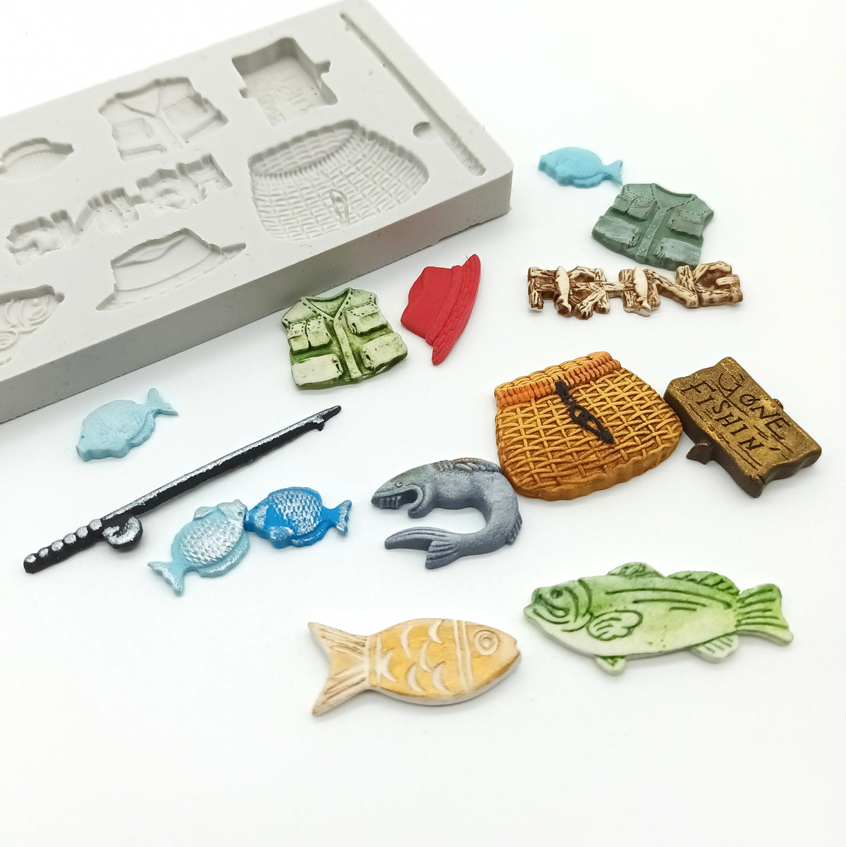 Miniature Gone Fishing Silicone Mould