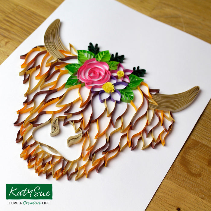 Highland Cow Digital Quilling Template
