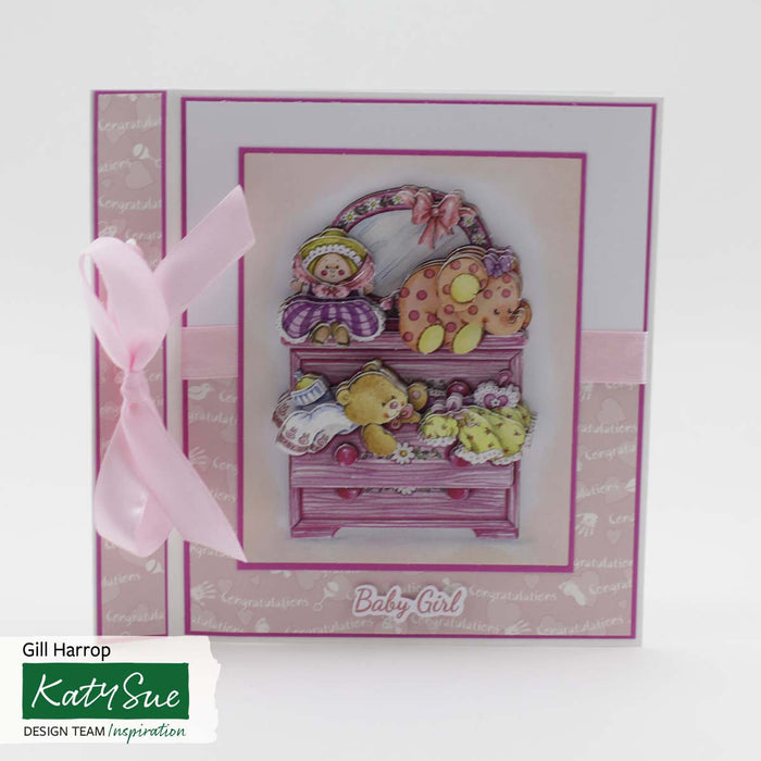 Gestanztes Decoupage – Baby Girl (3er-Pack)