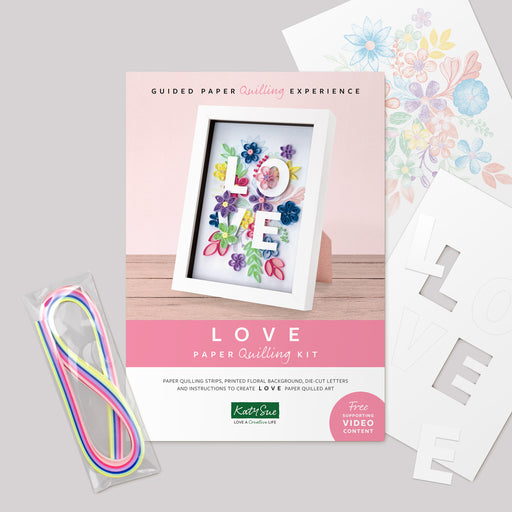 Katy Sue Floral Guided Paper Quilling Kit with Quilling Tool, Angled Craft Tweezers & 60ml (2 fl oz) of Anita's Tacky PVA Glue