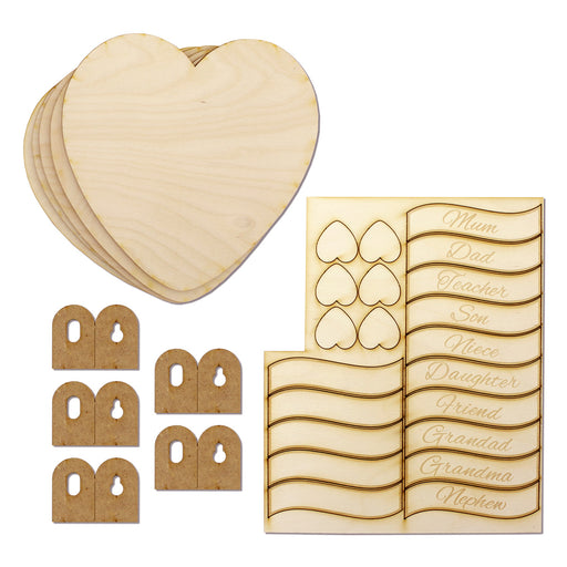 Birch Plywood Hearts and Banners