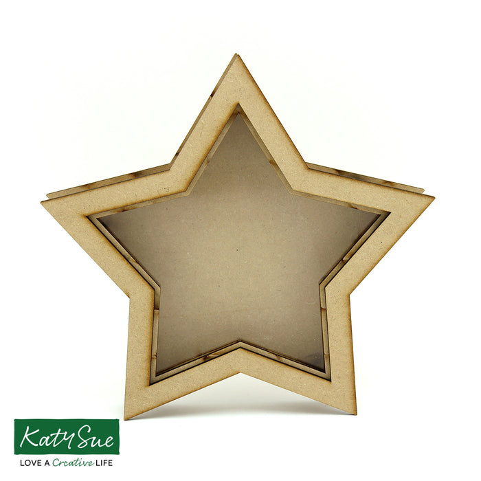 Freestanding Open Front Shadow Box - Star - Set of 3
