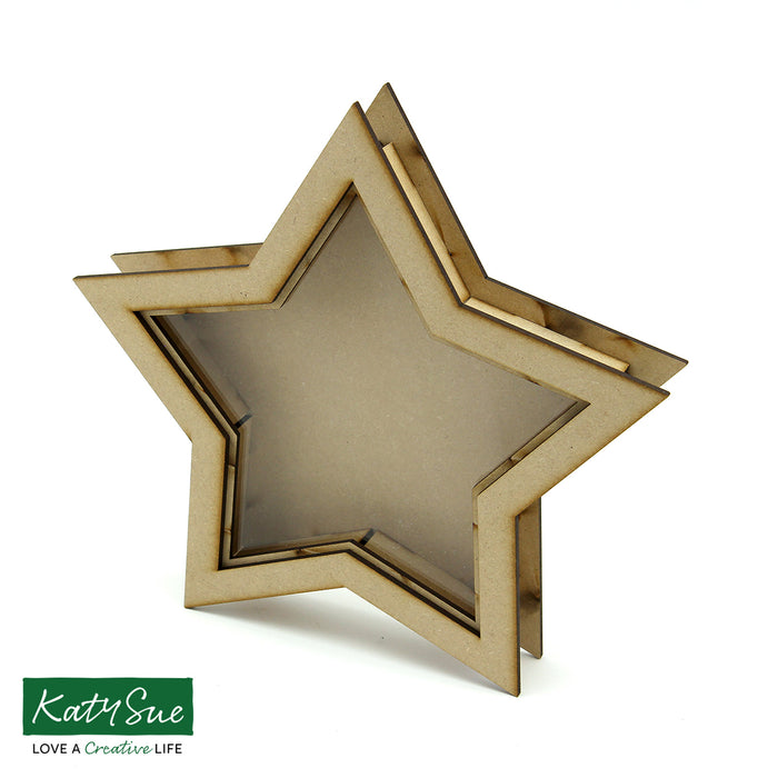 Freestanding Open Front Shadow Box - Star - Set of 3