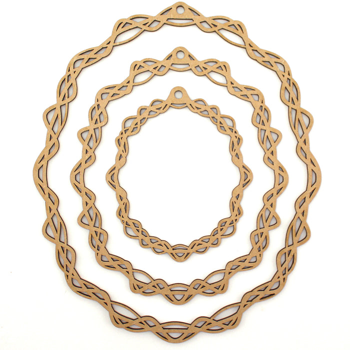 Katy Sue MDF Tangled Oval Hoops (Set of 3)