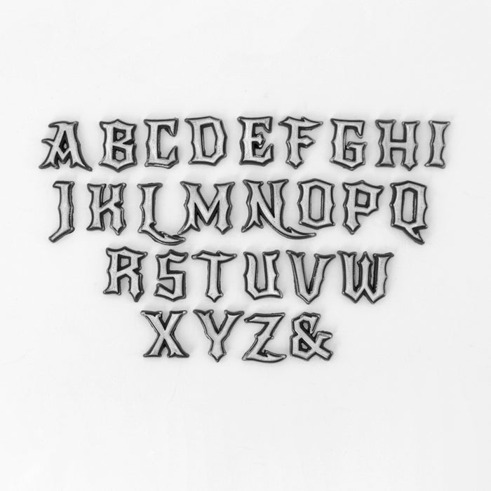 Gothic-Schriftart-Großbuchstaben-Alphabet-Silikonform
