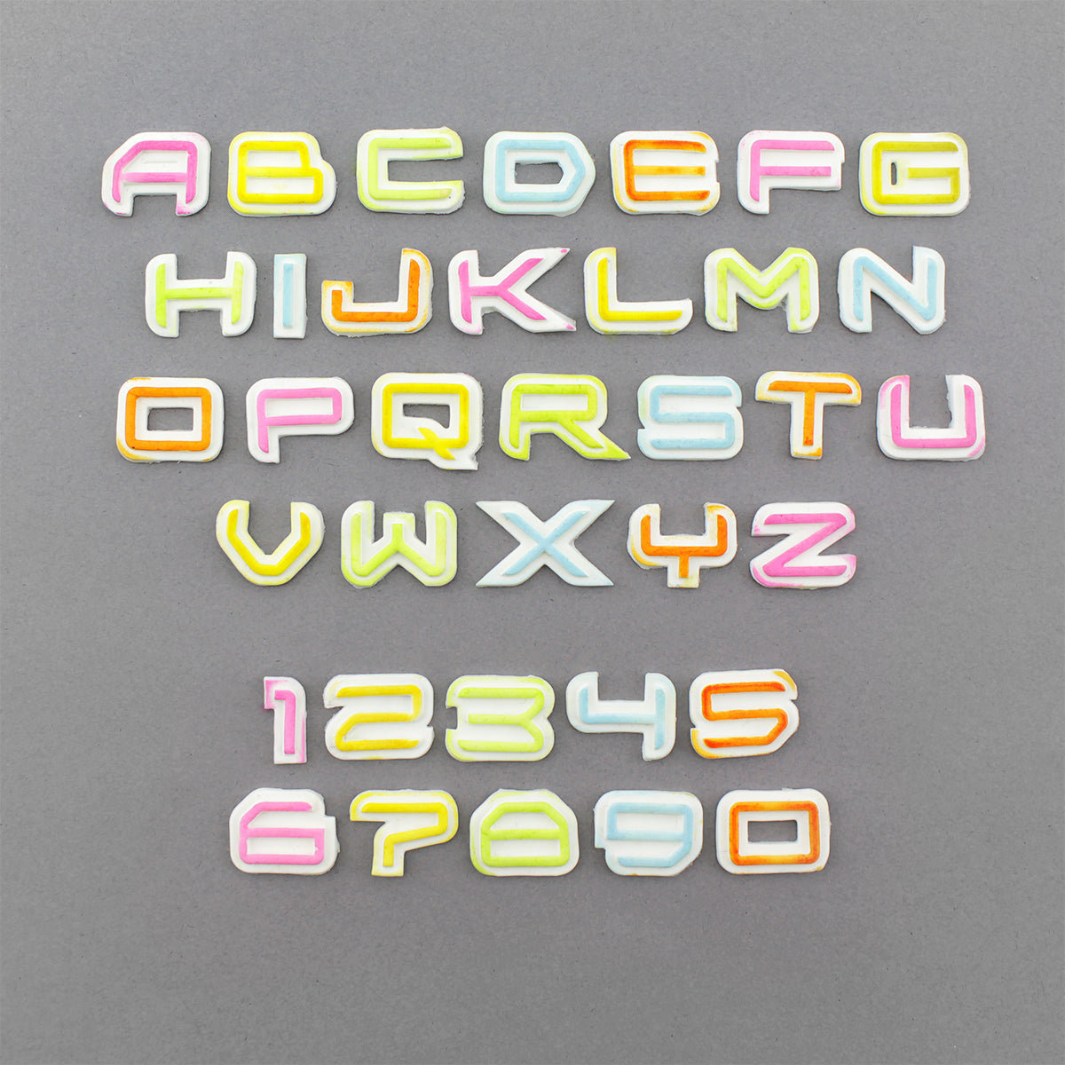 Science Fiction Alphabet and Numbers Silicone Moulds, set of 2