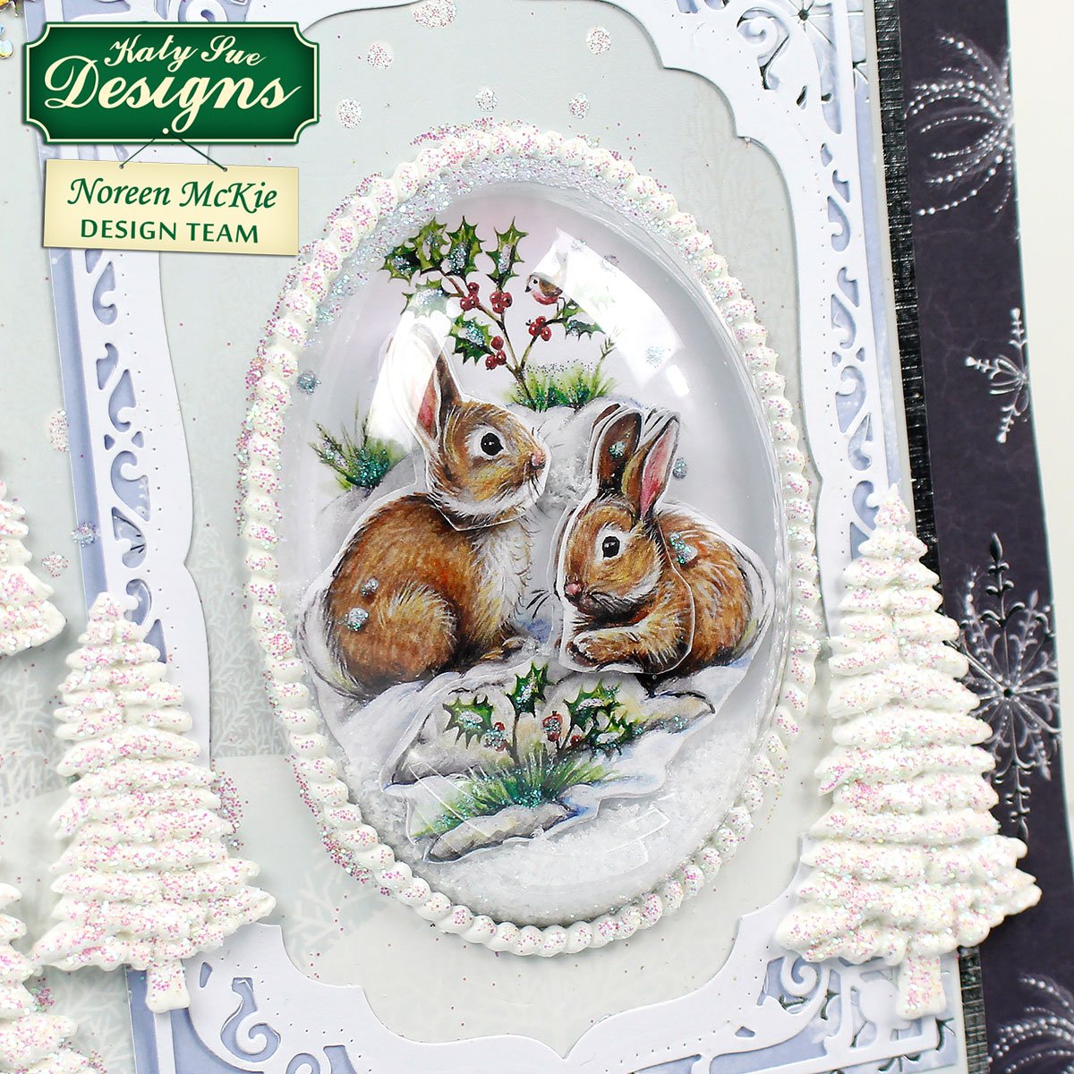 Snow Globe Winter Animal Scenes Kit: Flower Soft, Globes & Paper Craft Pad (Not Die Cut)