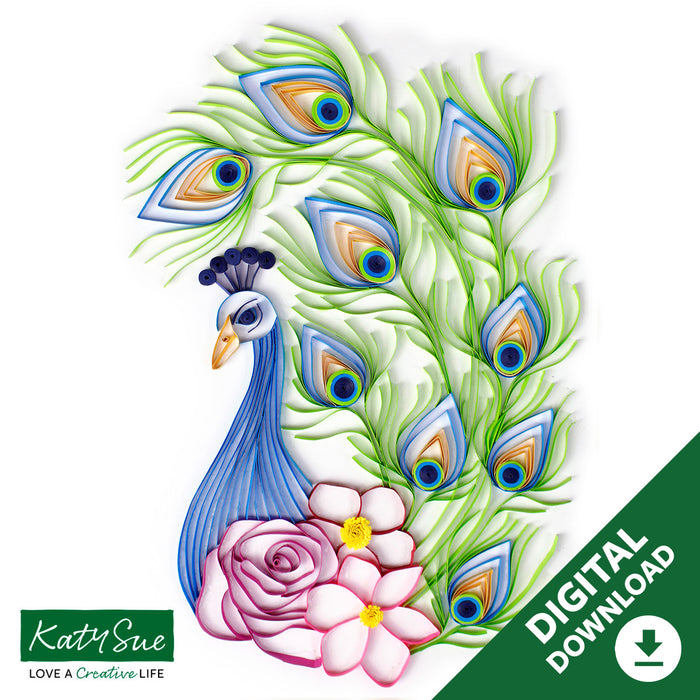 Peacock Digital Quilling Template