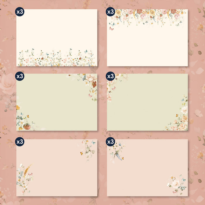 Kanban Crafts Pretty Petals Insert Papers, 18 sheets