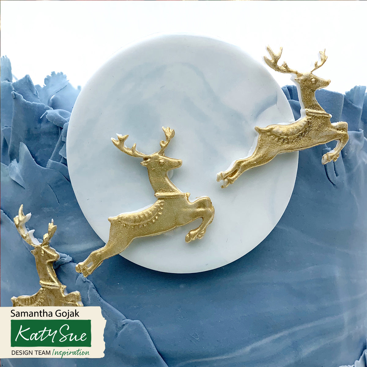 Prancing Reindeer Cupcake Topper Silicone Mould