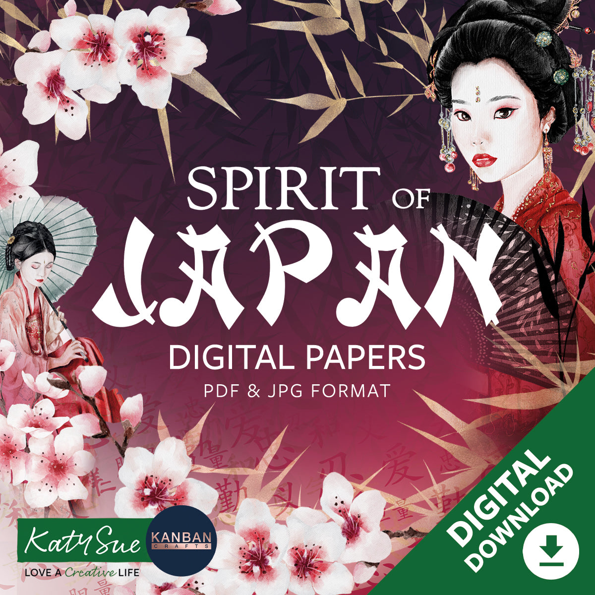 Japanese Ritual Papers Spirit of Japan Digital Papers Collection — Katy Sue Designs