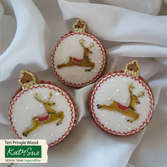 Prancing Reindeer Cupcake Topper Silicone Mould