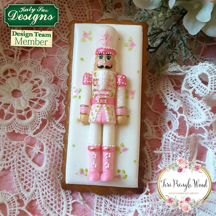 Katy Sue Nutcracker Silicone Mold for Christmas Cake Decorating & Crafts -  Mold Size 4.3 Inch Tall x 1.4 Inch Wide