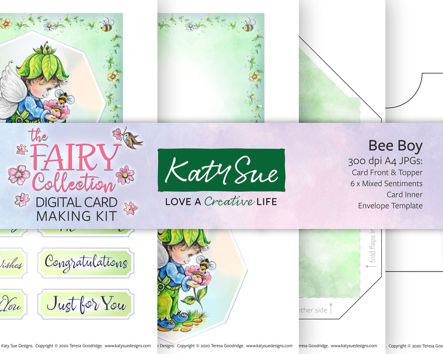 The Fairy Collection Bee Boy | Digital Card Making Kit