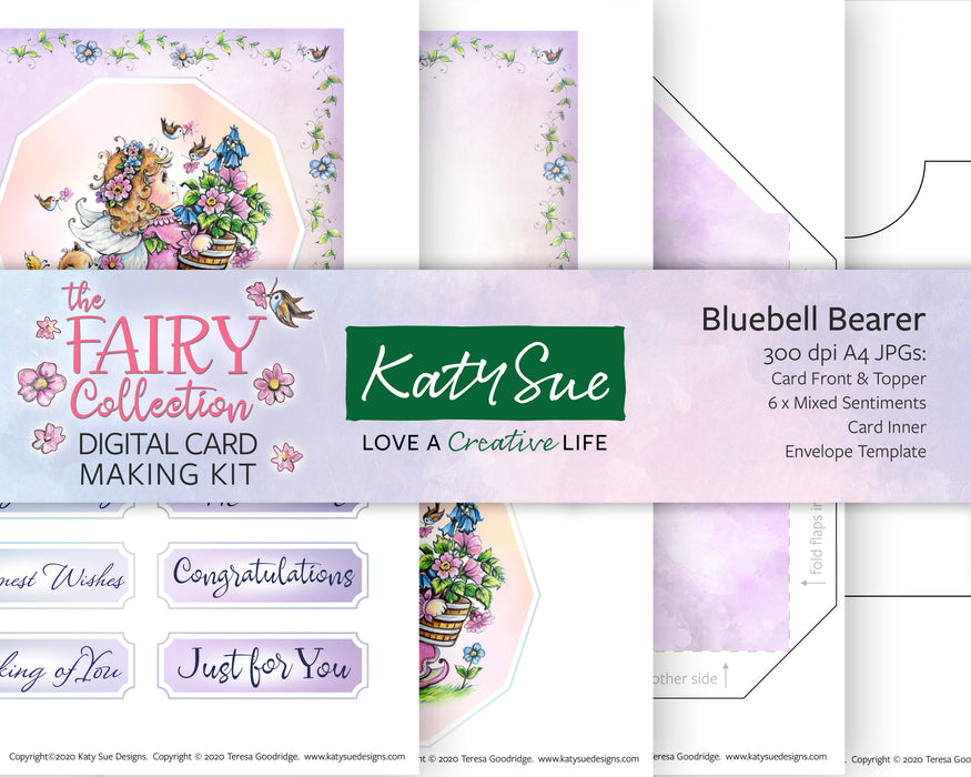 Die Fairy Collection Bluebell Bearer | Digitales Kartenherstellungsset