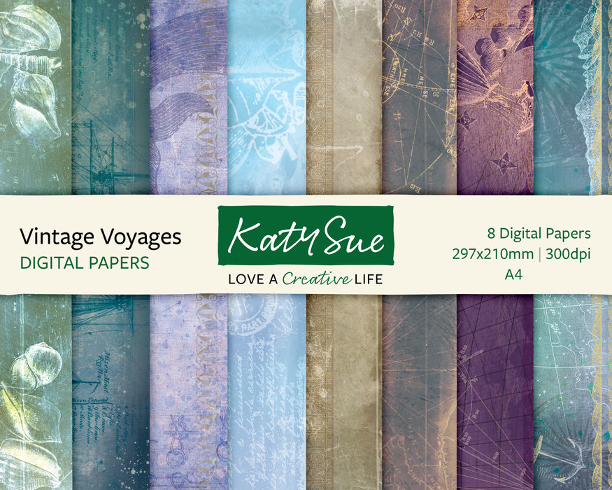 Vintage Voyages | A4 Digital Papers