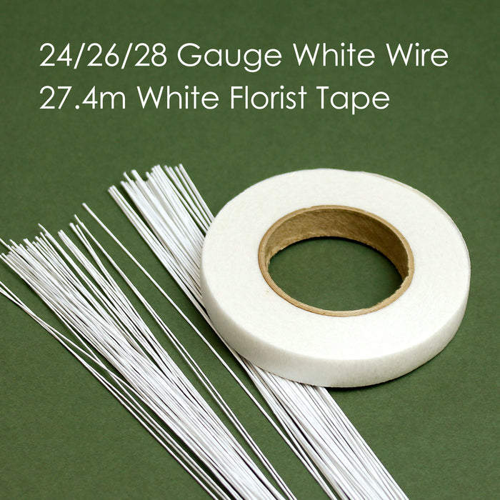 Flower Pro White Florist Wires and Tape Starter Pack