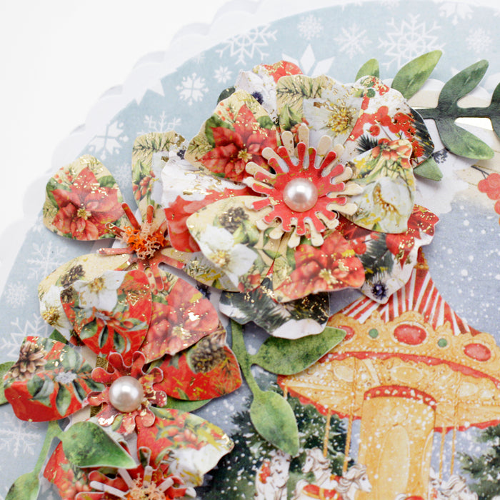 Traditionelle Kanban-Weihnachtsstanzblumen und -blätter, 12 Blatt